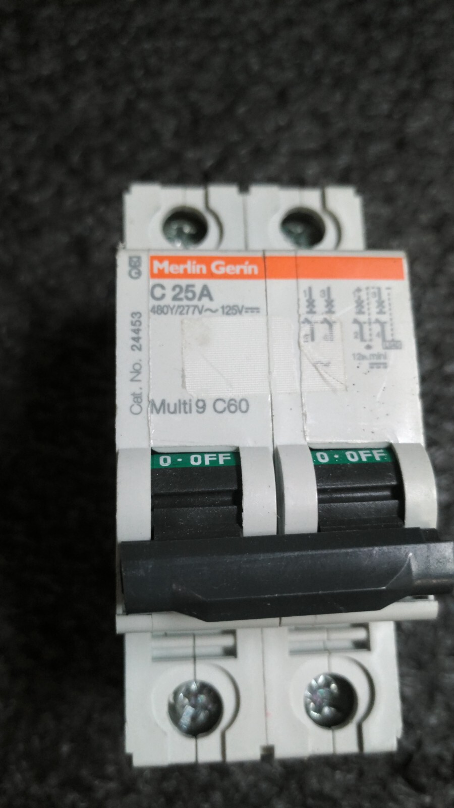 MERLIN GERIN 24453 C25A Multi 9 C60 2 Pole 25A Circuit Breaker