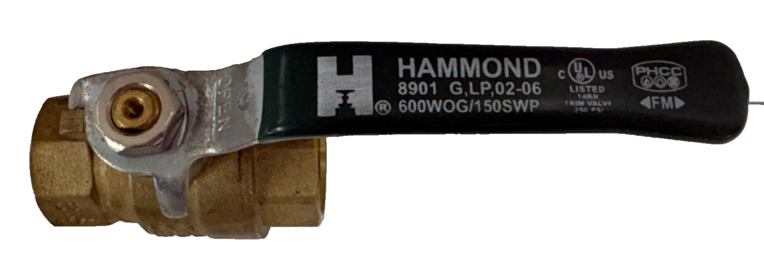 HAMMOND, 3/4″ 600WOG, BALL VALVE, MATERIAL-BRASS