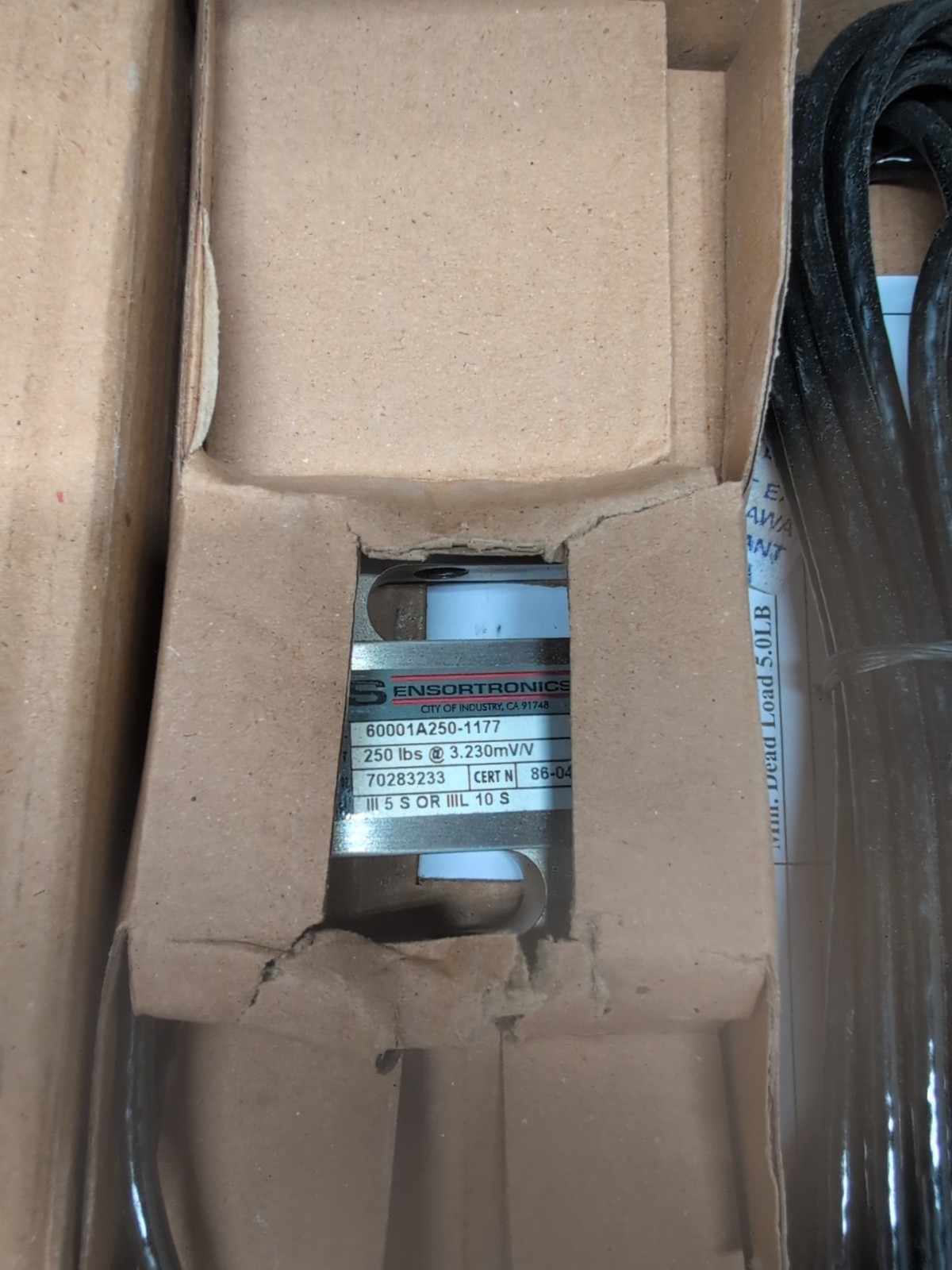 Rice Lake SBM 60001A250-1177 Load Cell 250LB with 20ft Cable New Old Stock