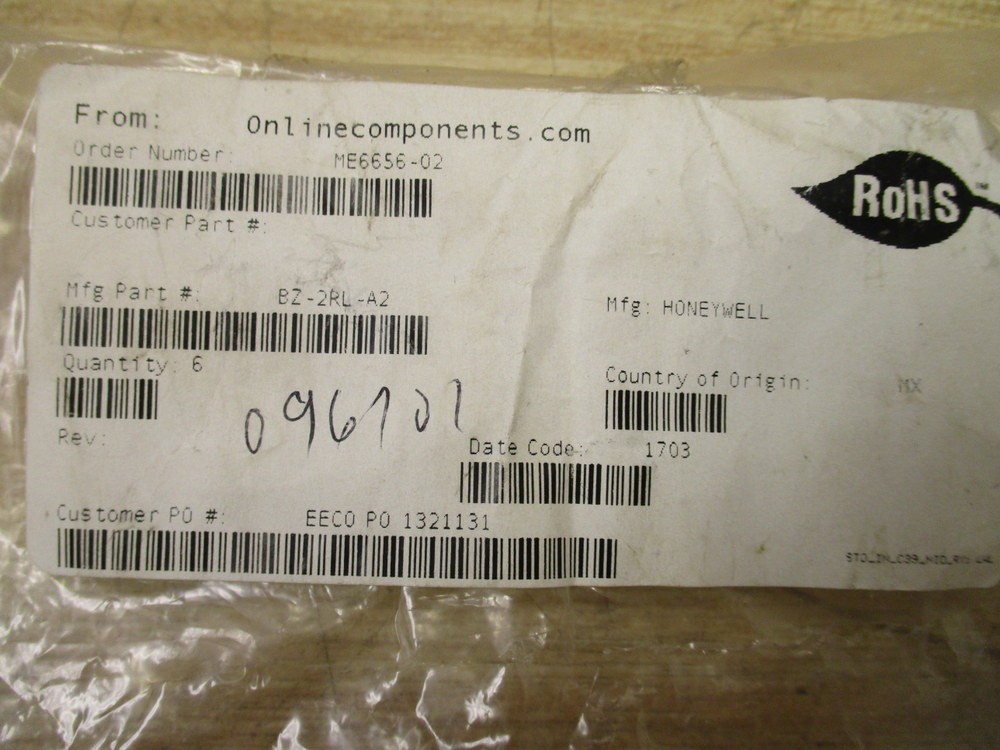 Honeywell BZ-2RL-A2 Microswitch Basic Switch BZ2RLA2 (Pack of 3)