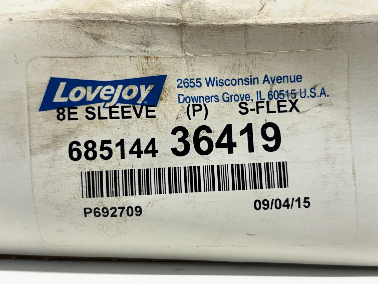 NEW OLD STOCK! LOVEJOY SIZE 8 S-FLEX FLEXIBLE 2 PIECE 8E SLEEVE 68514436419