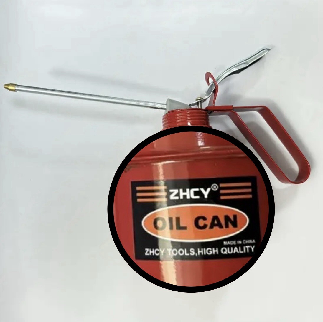 Professional Steel Construction Hand Pump Oiling Can 16.9oz. Capacity Oiler Can