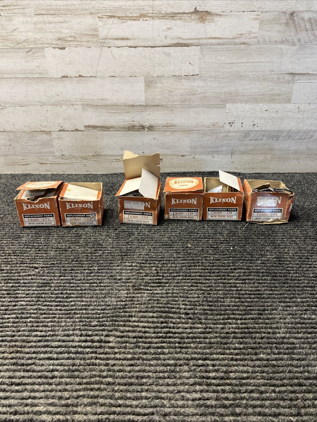 NOS LOT OF 6 Total Klixon C6360 Motor Starting Relays Kit 283(2), 129(2) 272(2)