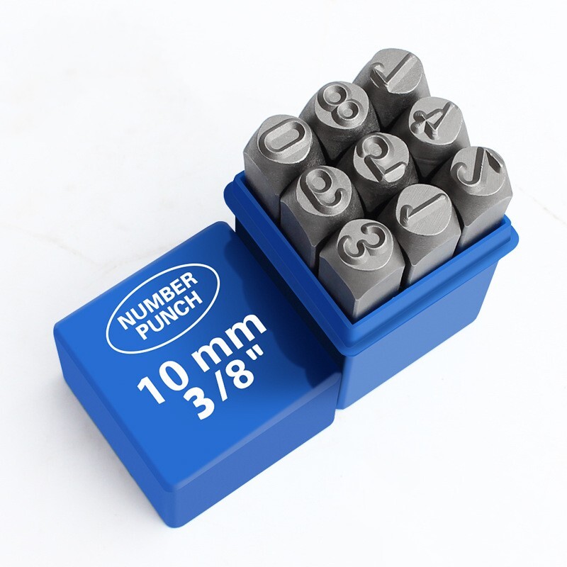 Number Metal Stamp Set, 3/8″ 10mm, Digital 0 to 9, Steel Numbers Punch Set