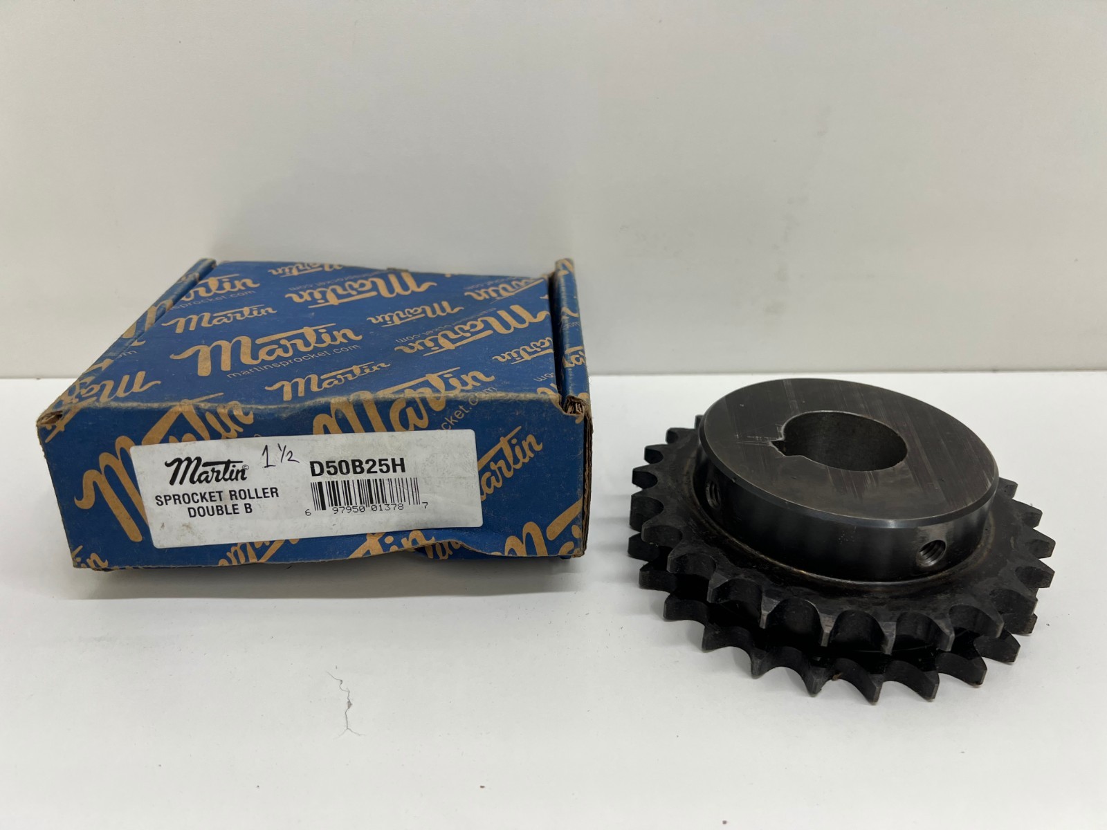 NEW OLD STOCK! MARTIN 25 TEETH 1-1/2″ BORE DOUBLE ROLLER CHAIN SPROCKET D50B25H