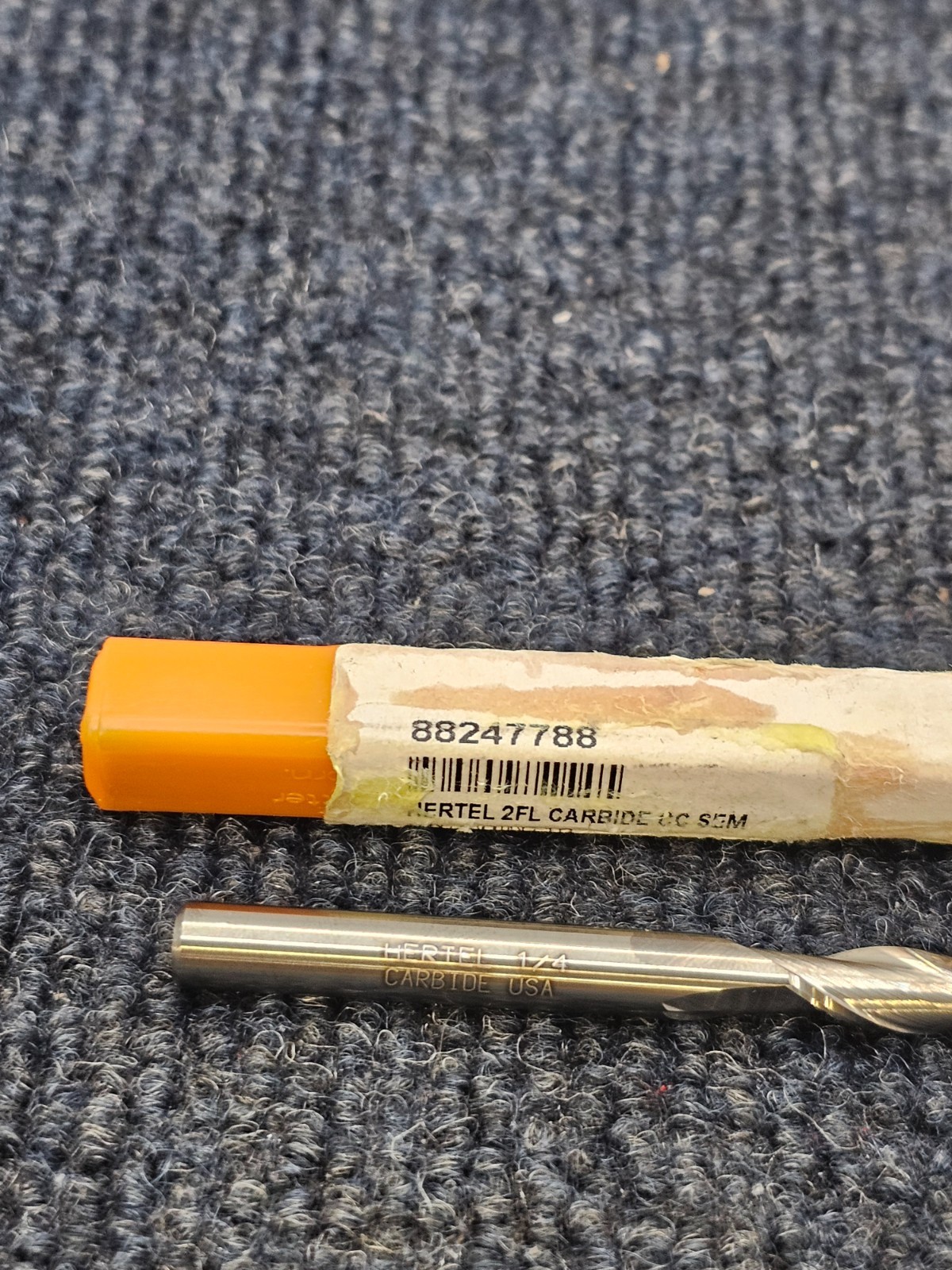 Hertel 88247788 Square End Mill: 1/4″ Dia, 3/4″ LOC, 2 Flute, Solid Carbide