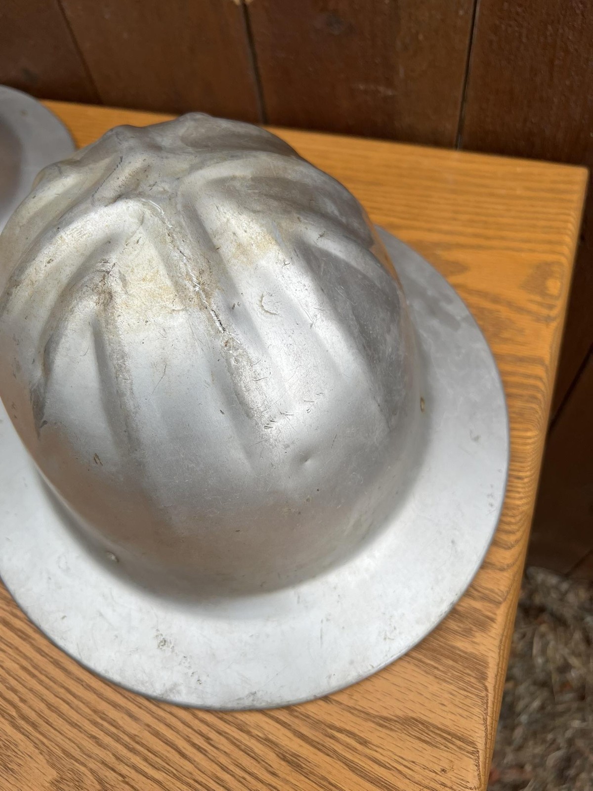 Vintage MSA McDonald T Hat-Standard Aluminum Safety Hard Hat Lot 2 Silver USA