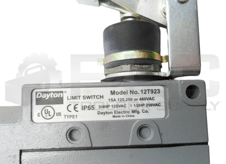 NEW DAYTON 12T923 LIMIT SWITCH 15A 480VAC3/4HP *READ*