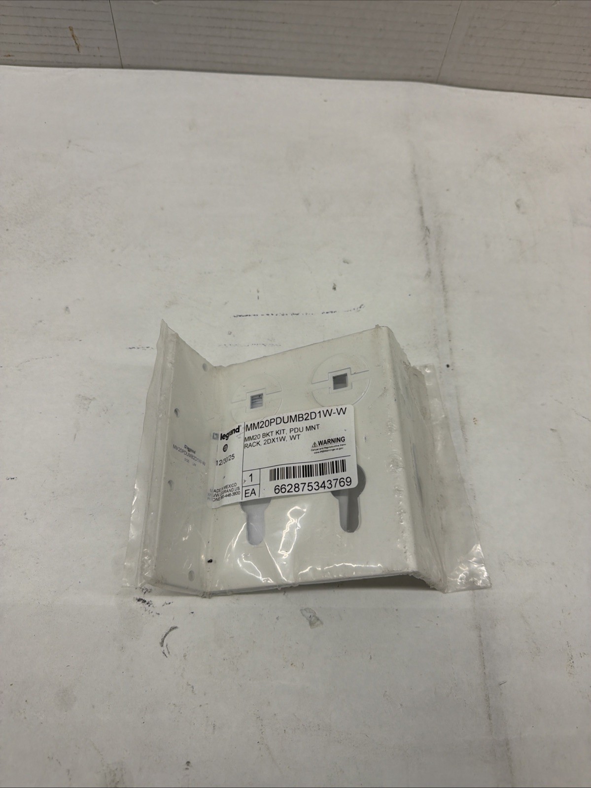 Legrand Ortronics MM20PDUMB2D1W-W Mounting Bracket Kit 3.48 x 4.13 x 4.81 in