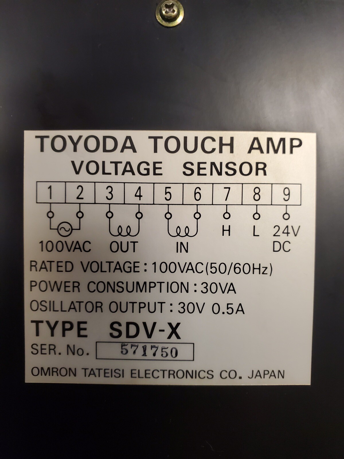 TOYODA TOUCH AMP VOLTAGE SENSOR SDV-X 100VAC H7C13Z06 Z FA 550/630