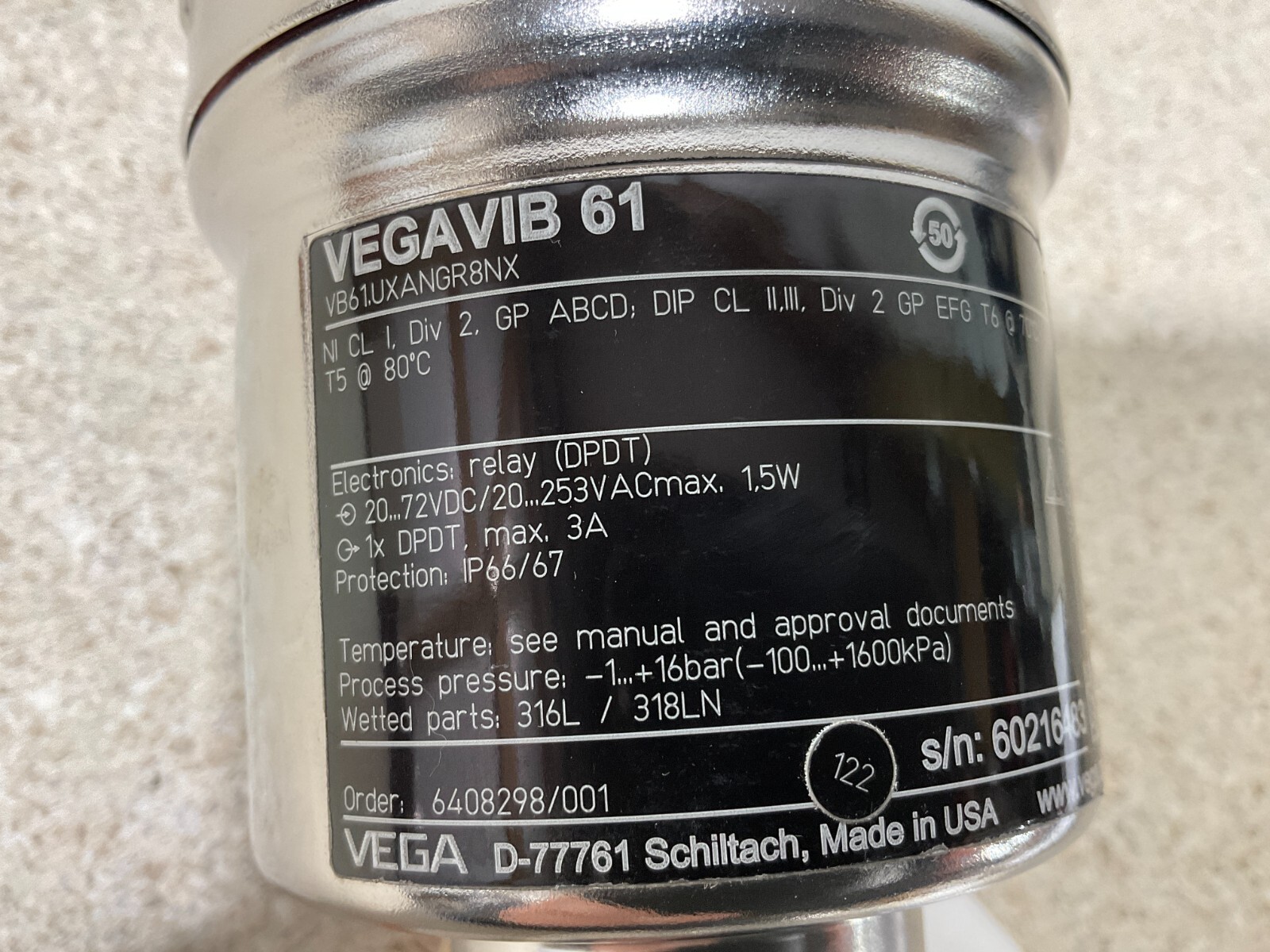 Vega VB61.UXANGR8NX NEW
