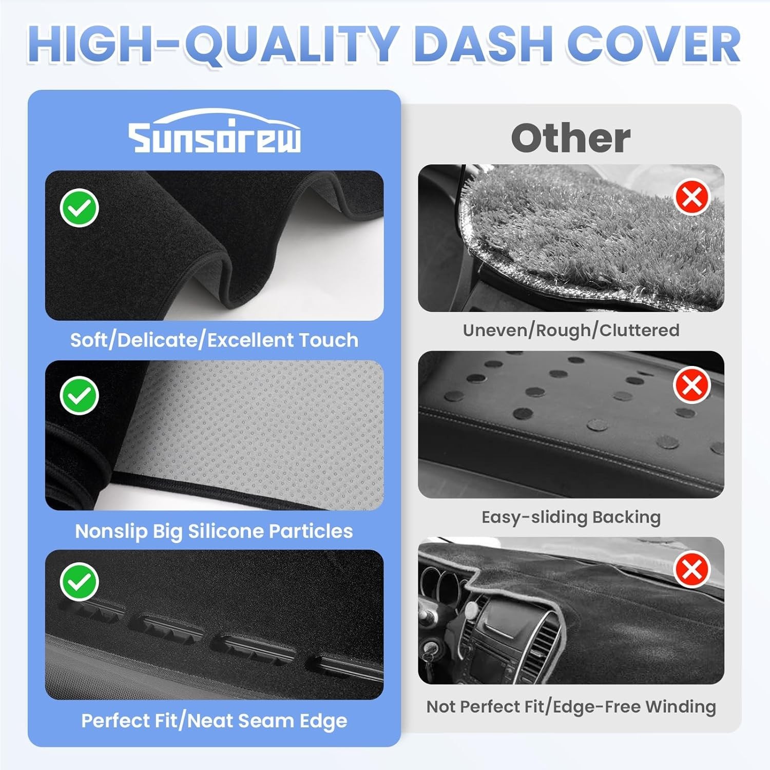 Dash Cover for 2025 2026 Nissan Kicks Dashboard Cover Mat for Kicks Suede Dash..