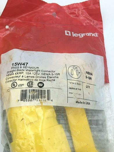 Hubbell & Legrand Lot of 2 Straight Blade Watertight Connector 15W47 NIP
