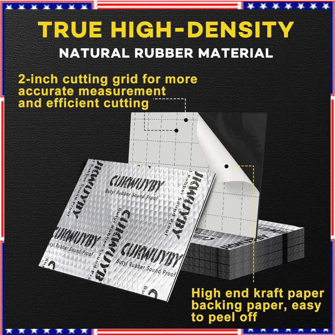 50 mil 50 sqft Car Sound Deadening Mat, Butyl Automotive Sound Deadener, Noise..