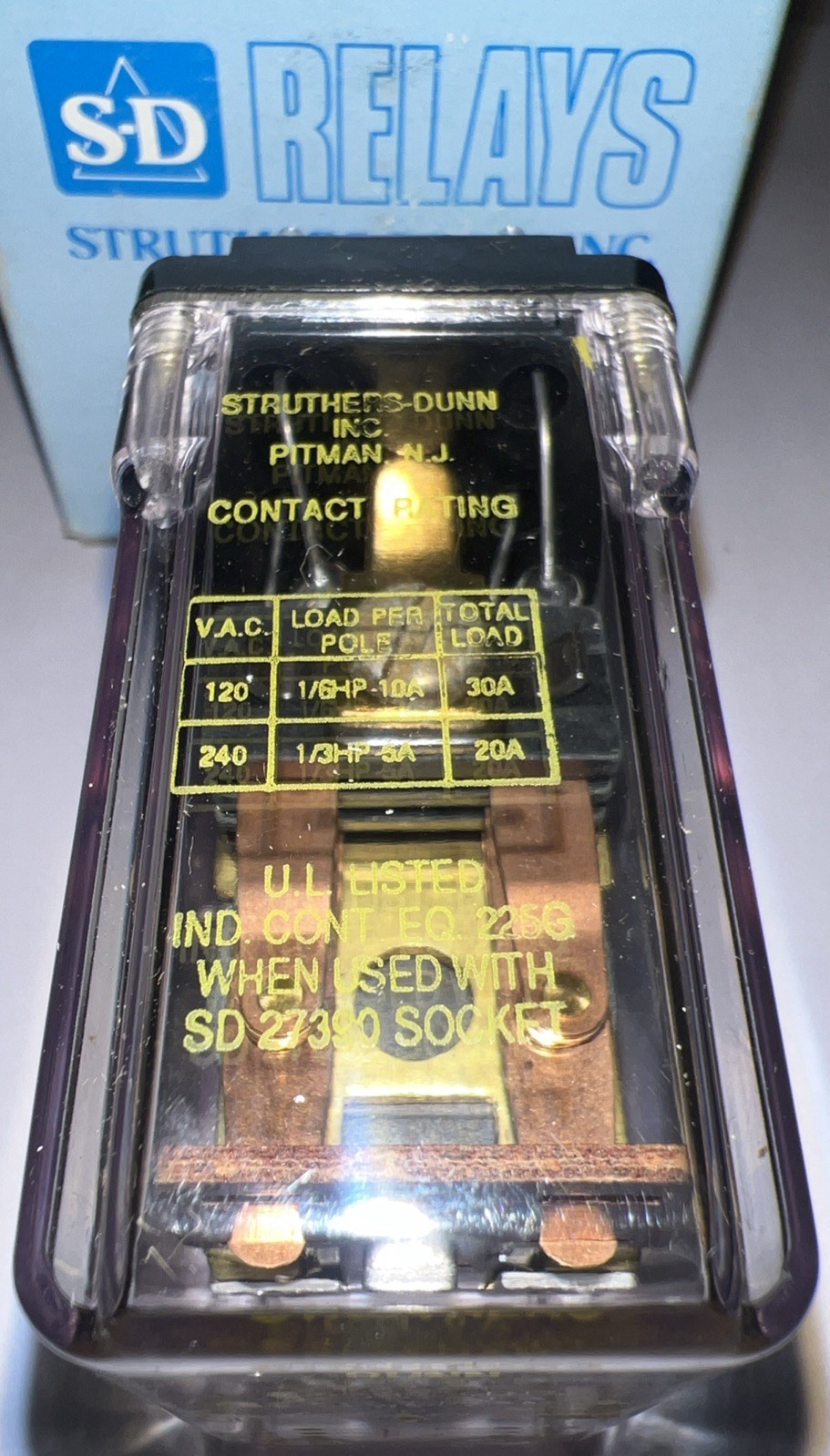 Struthers-Dunn 219XBXP 12 Pin Relay24-28 VDC 120 VAC 10A 60Hz New in Box