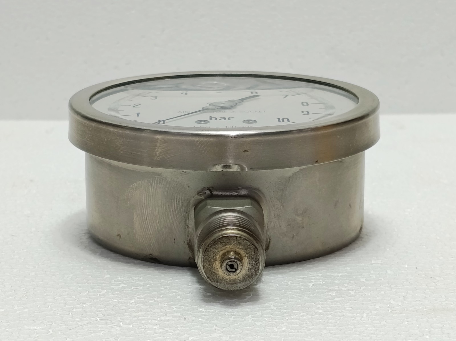 GEFICO PRESSURE GAUGE 21907 0 TO 10 BAR AISI 316 63MM BACK MOUNT 1/4 BSP NEW