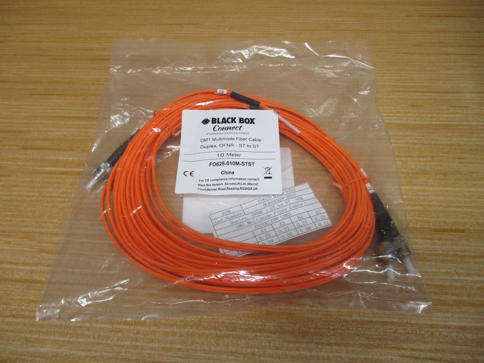 Black Box FO625-010M-STST OM1 Multimode Fiber Cable