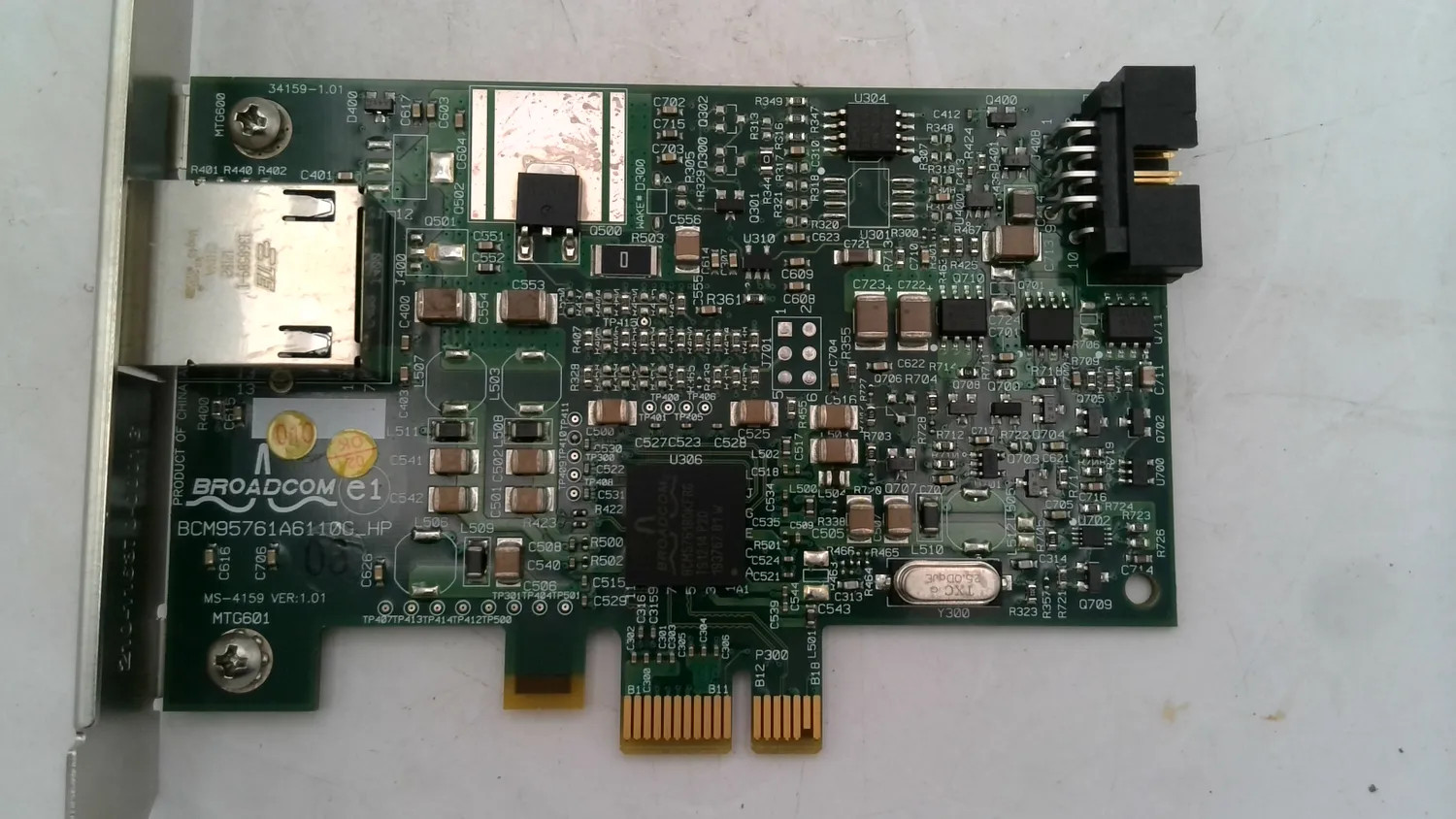 BROADCOM BCM95761A6110G PCIE DUAL-PORT GIGABIT ETHERNET NIC RJ45