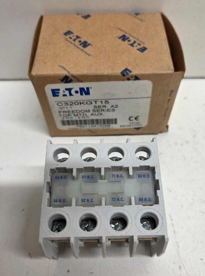 NEW IN BOX! EATON 2NO-2NC TOP MOUNT AUXILIARY CONTACT C320KGT15