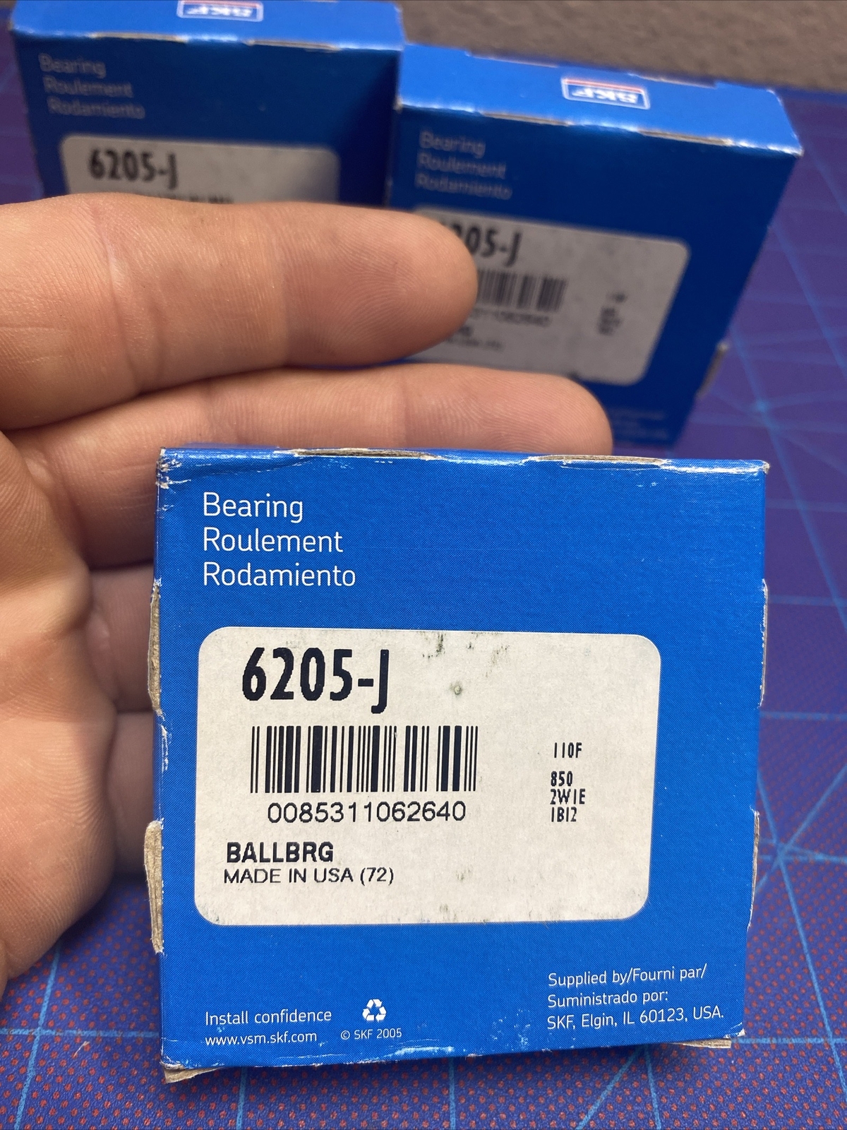 SKF 6205J BALL BEARING (Lot Of 3)