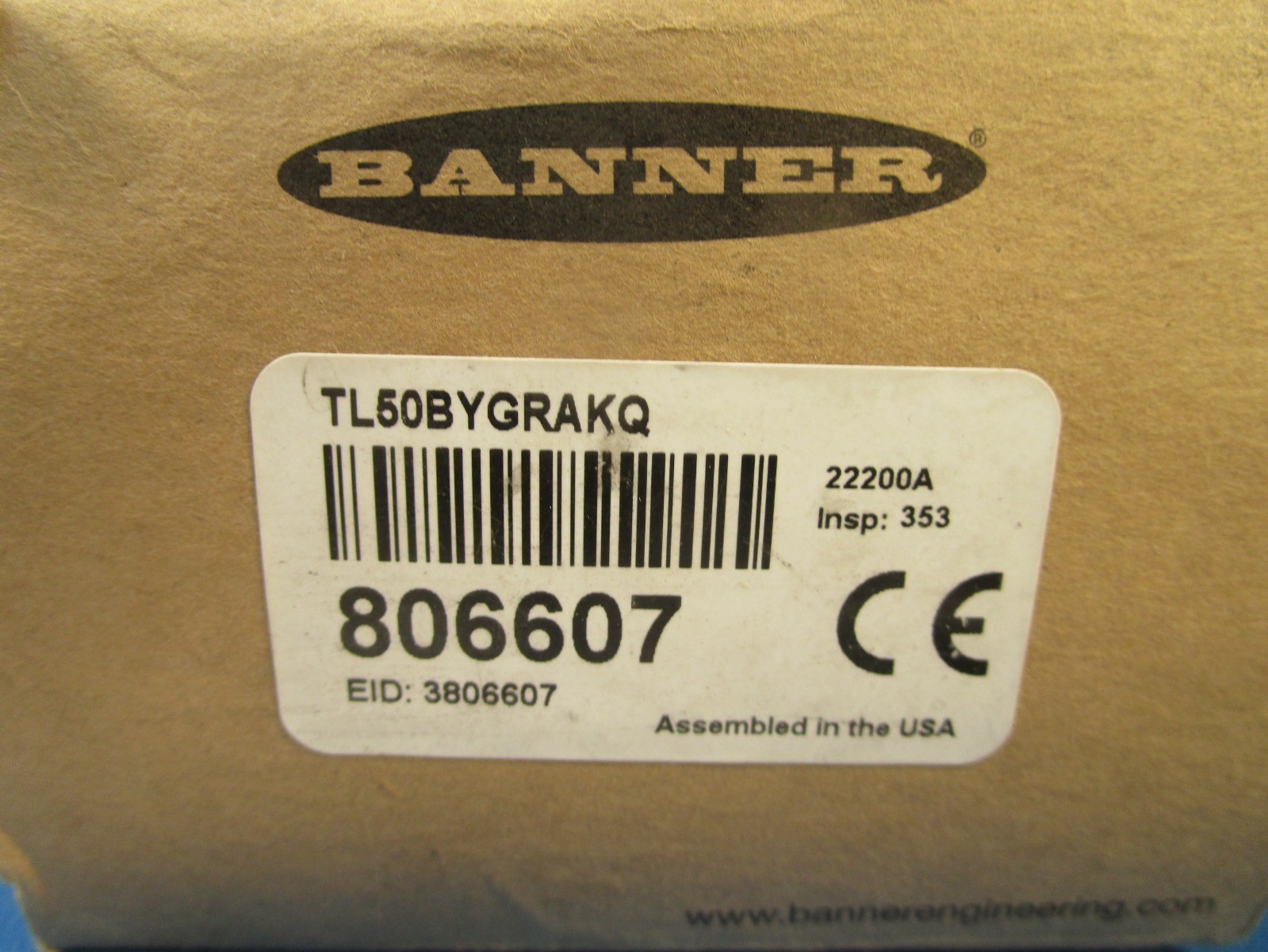 Banner TL50BYGRAKQ, 806607 50 mm LED Tower Light Indicator; Beacon Tower Light;