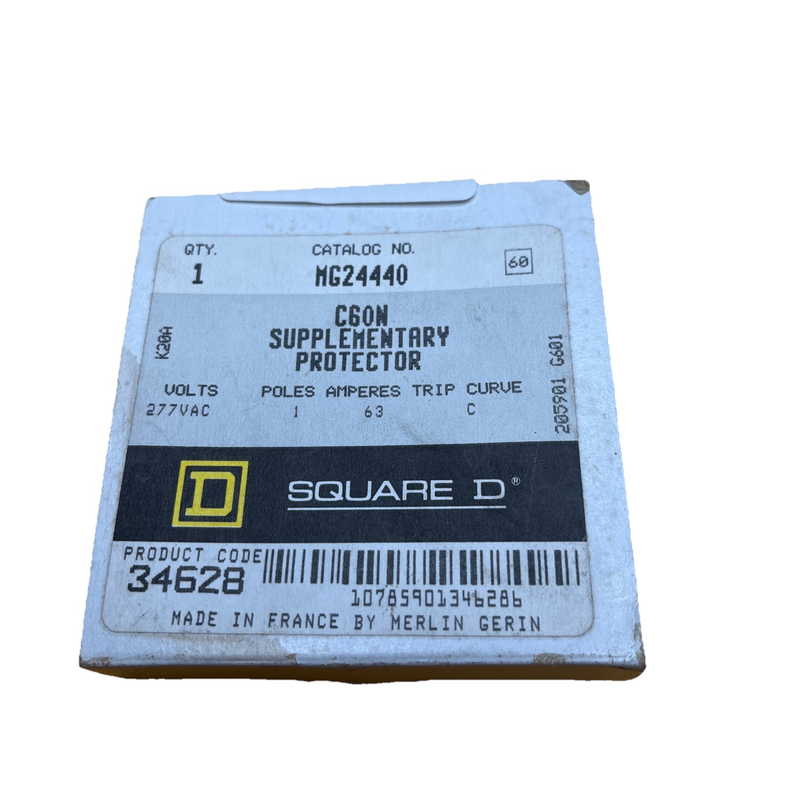 SQUARE D MG24440 C60N 240/277 VAC 60 VDC SUPPLEMENTARY PROTECTOR
