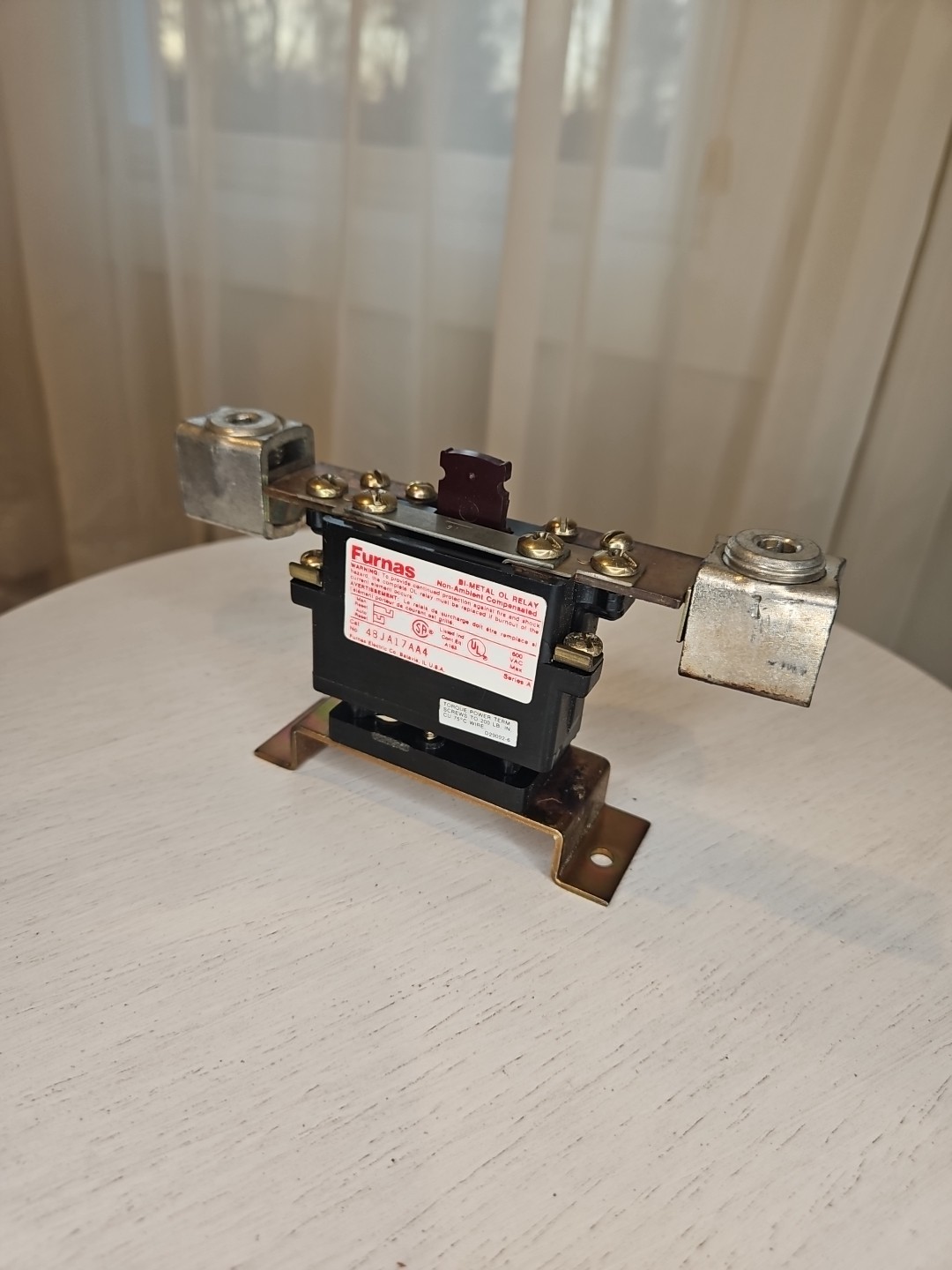 USED FURNAS ELECTRIC 48JA17AA4 BI-METAL OVERLOAD RELAY 600VAC SERIES A