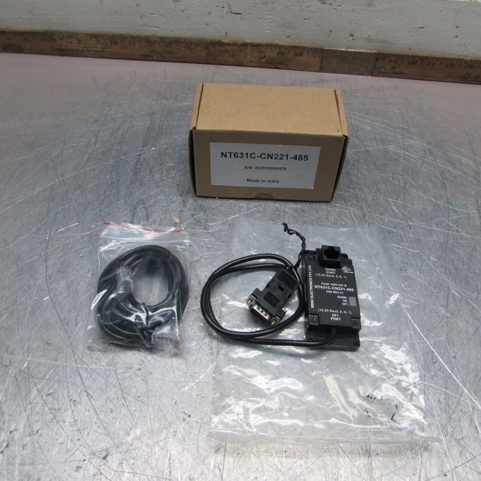 NEW! RENU OMRON NT631C-CN221-485, COMMUNICATION MODULE & CABLE, NIB! MAKE OFFER!