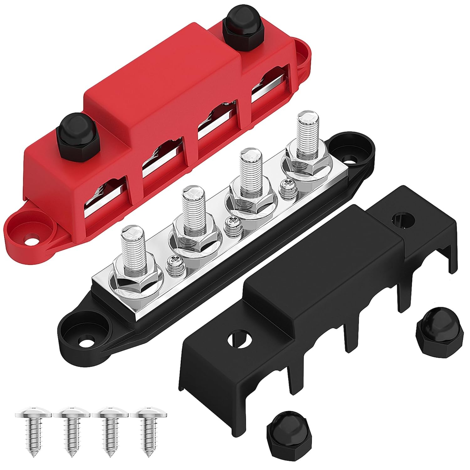 Joinfworld Bus Bar 12V 250A Power Distribution 3/8"(M10), 250A-Bus