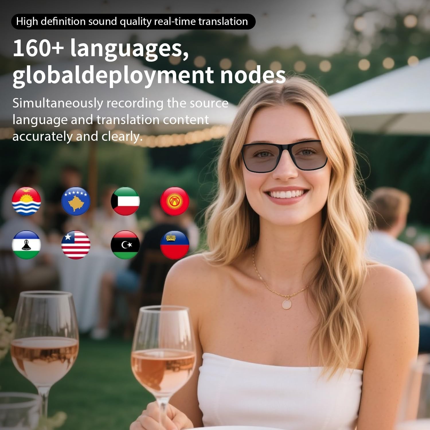 Lentes inteligentes De Traducción AI Chat GPT 169 Idiomas Traductor Tiempo Real