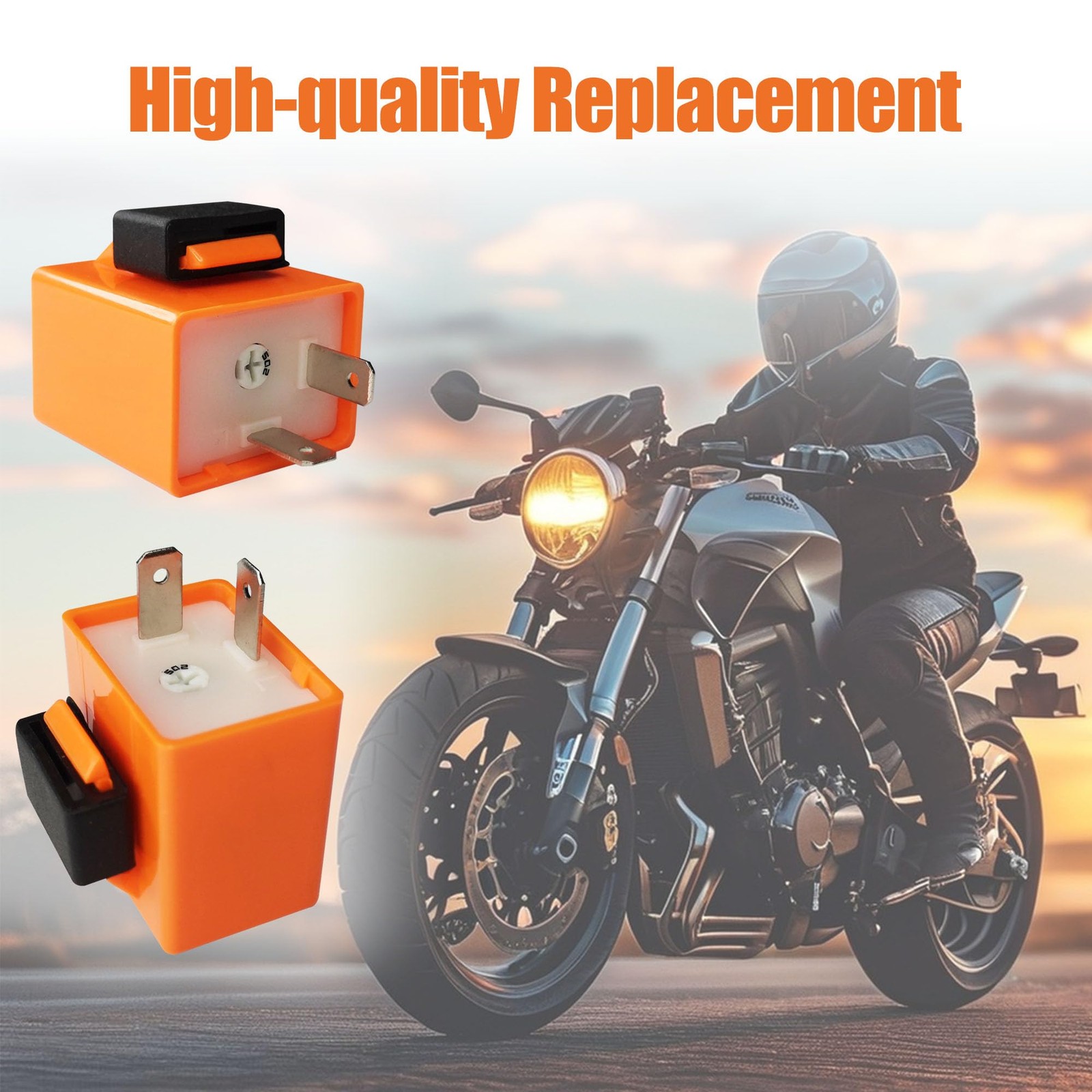 2Pcs 2Pin 12V Speed Adjustable LED Electronic Flasher Relay Fix Motorcycle Tu…