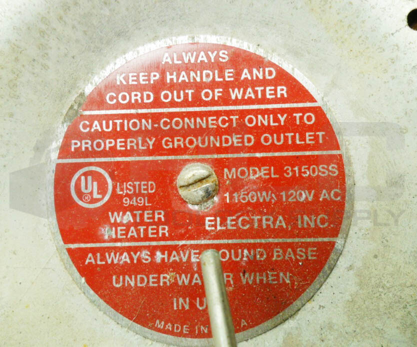 ELECTRA INC 3150SS PORTABLE ELECTRIC WATER HEATER 1160W 120VAC