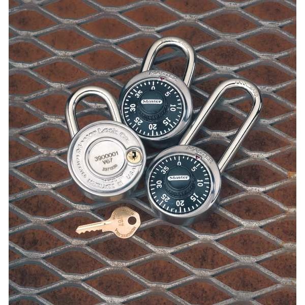 Master Lock 1525Lh Combination Padlock, Front, Black/Silver