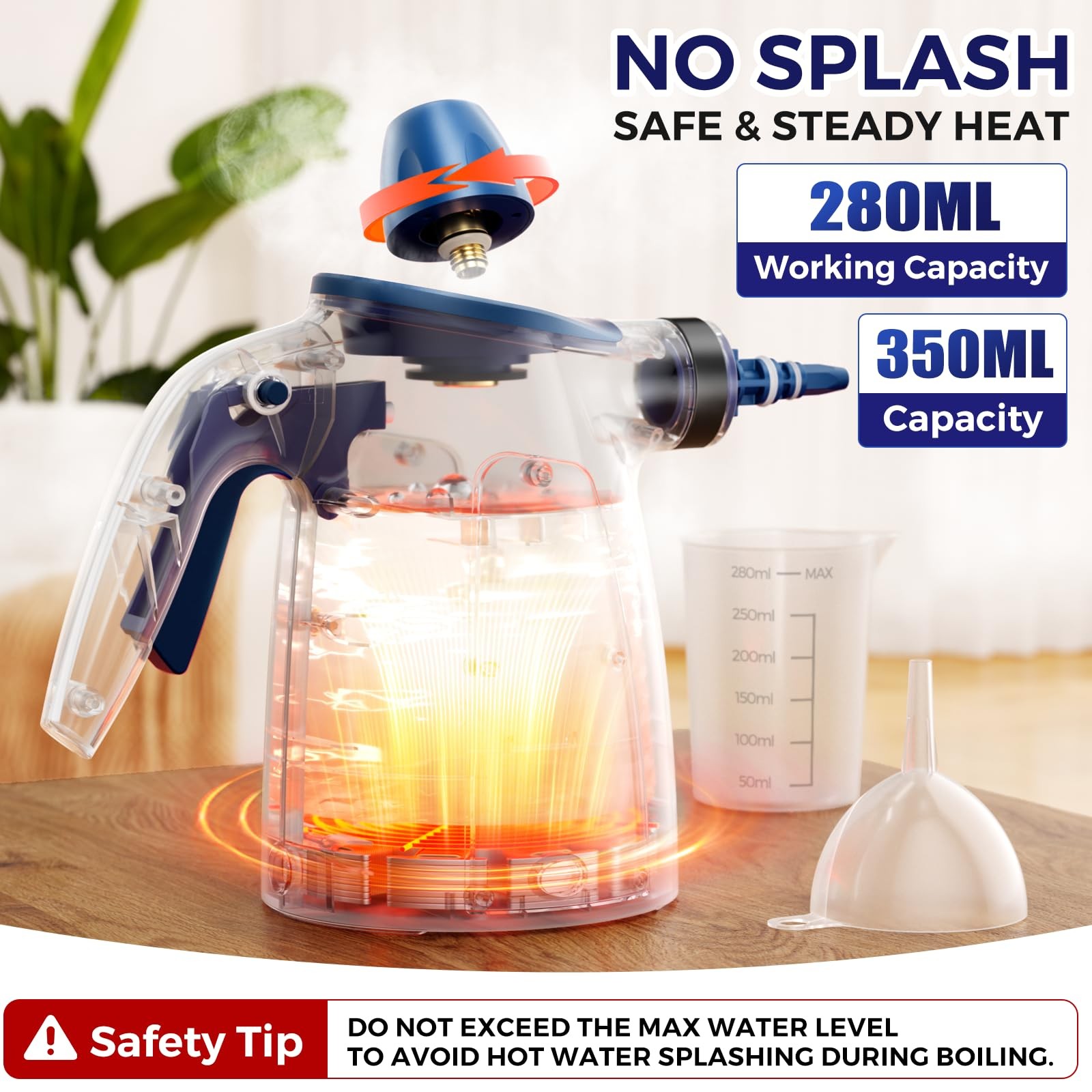 Handheld Steam Cleaner, 230°F Pressurized Steamer L, Ice White & Sky Blue