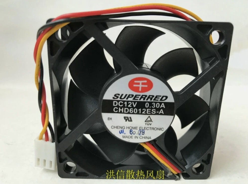 1 PCS SUPERRED Fan CHD6012ES-A DC12V 0.30A 60*20mm 3 Pin