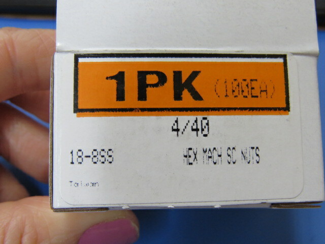 MCMASTER-CARR 91841A005 Qty of 100 per Lot 18-8 Stainless Steel Hex Nut 4-40 Th