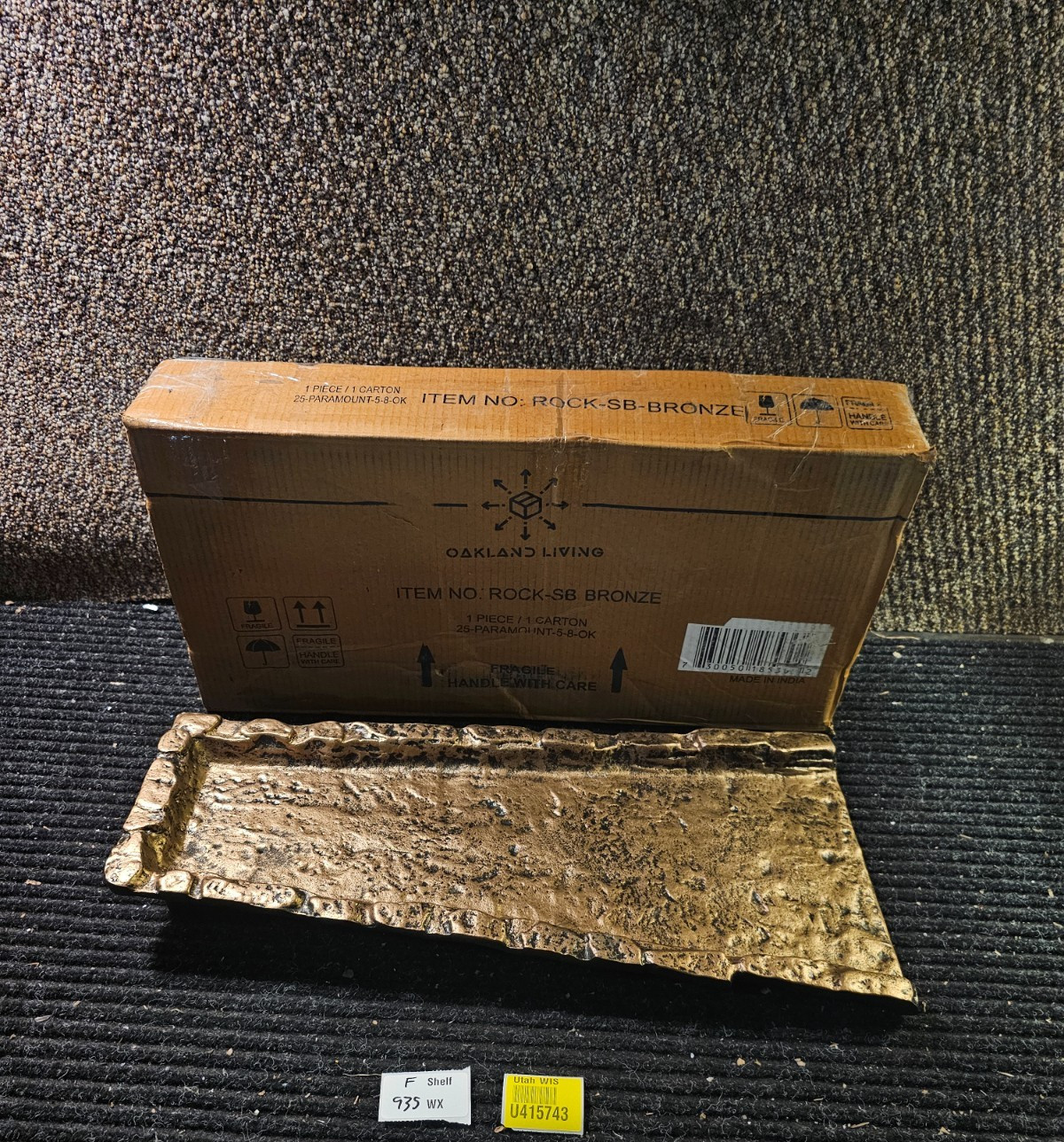 Oakland Living 24 inch Bronze Slate Stone Rock Cast Aluminum Downspout Gutter