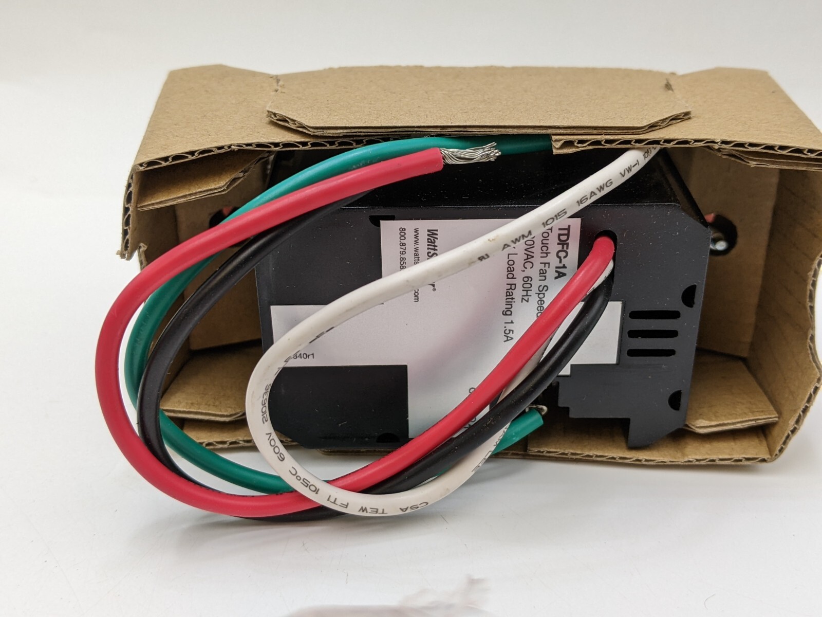 Watt Stopper TDFC-1A-W Touch Fan Speed Control Switch 120V 60Hz 1.5A White NOS