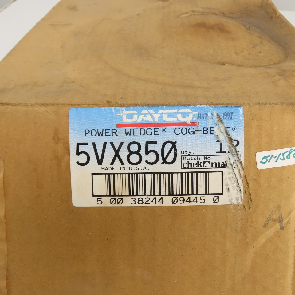 Dayco 5VX850 Power-Wedge Cog Belt 85″ x 0.63″ x 0.55″ 5VX Box Of 12