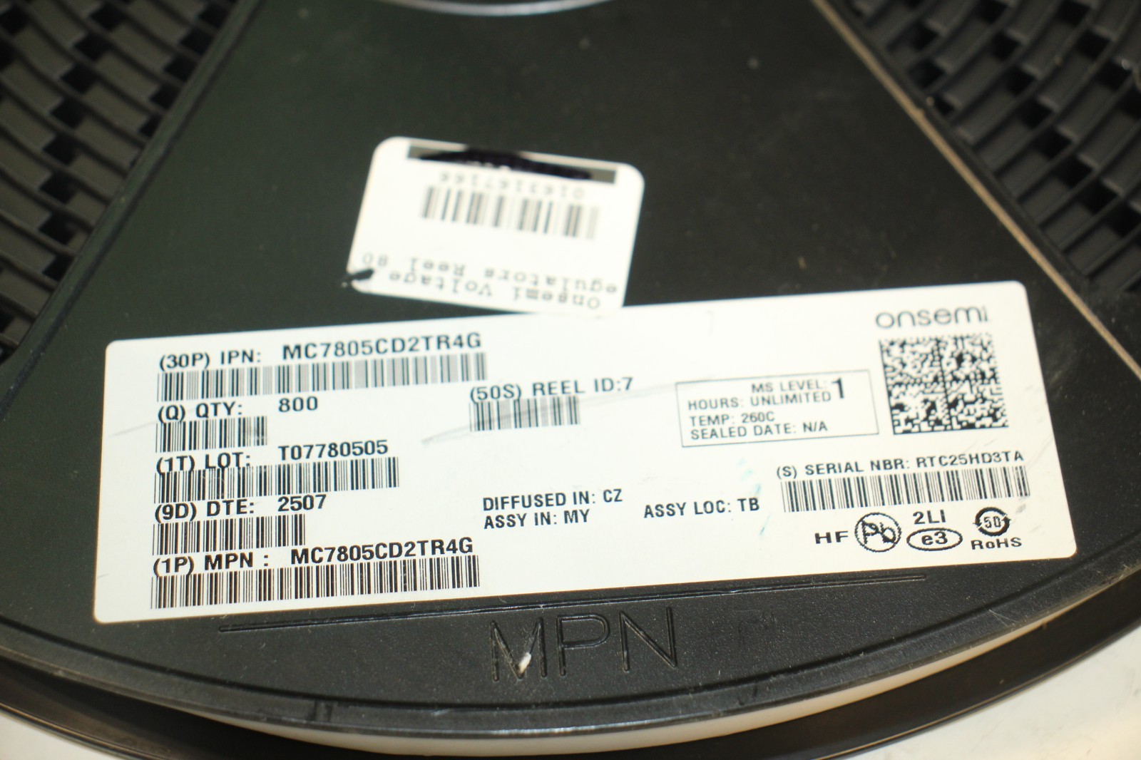 Reel of 800 Onsemi MC7805CD2TR4G Linear Regulator