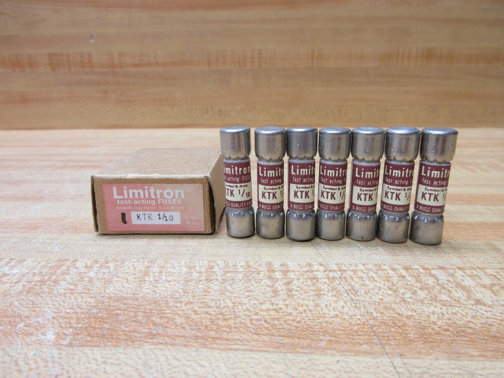 Buss KTK-1/10 Bussmann Fuse Cross Ref 6F125 Tested (Pack of 7)
