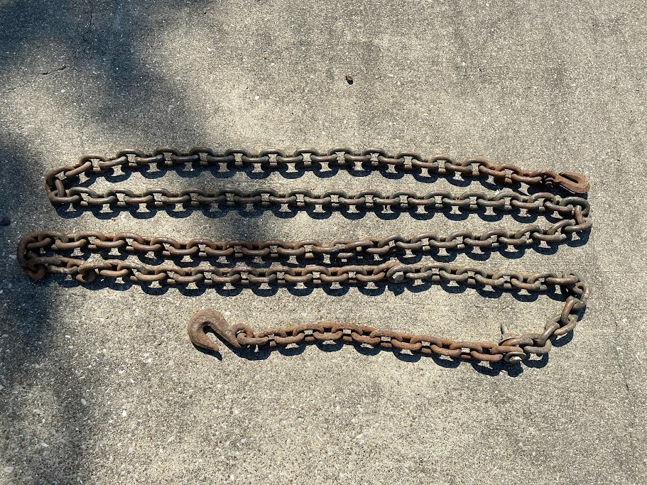 Vintage 20 Foot Heavy Duty Log Tow Chain 1/2 Inch Diameter Link Stock 54 Pounds