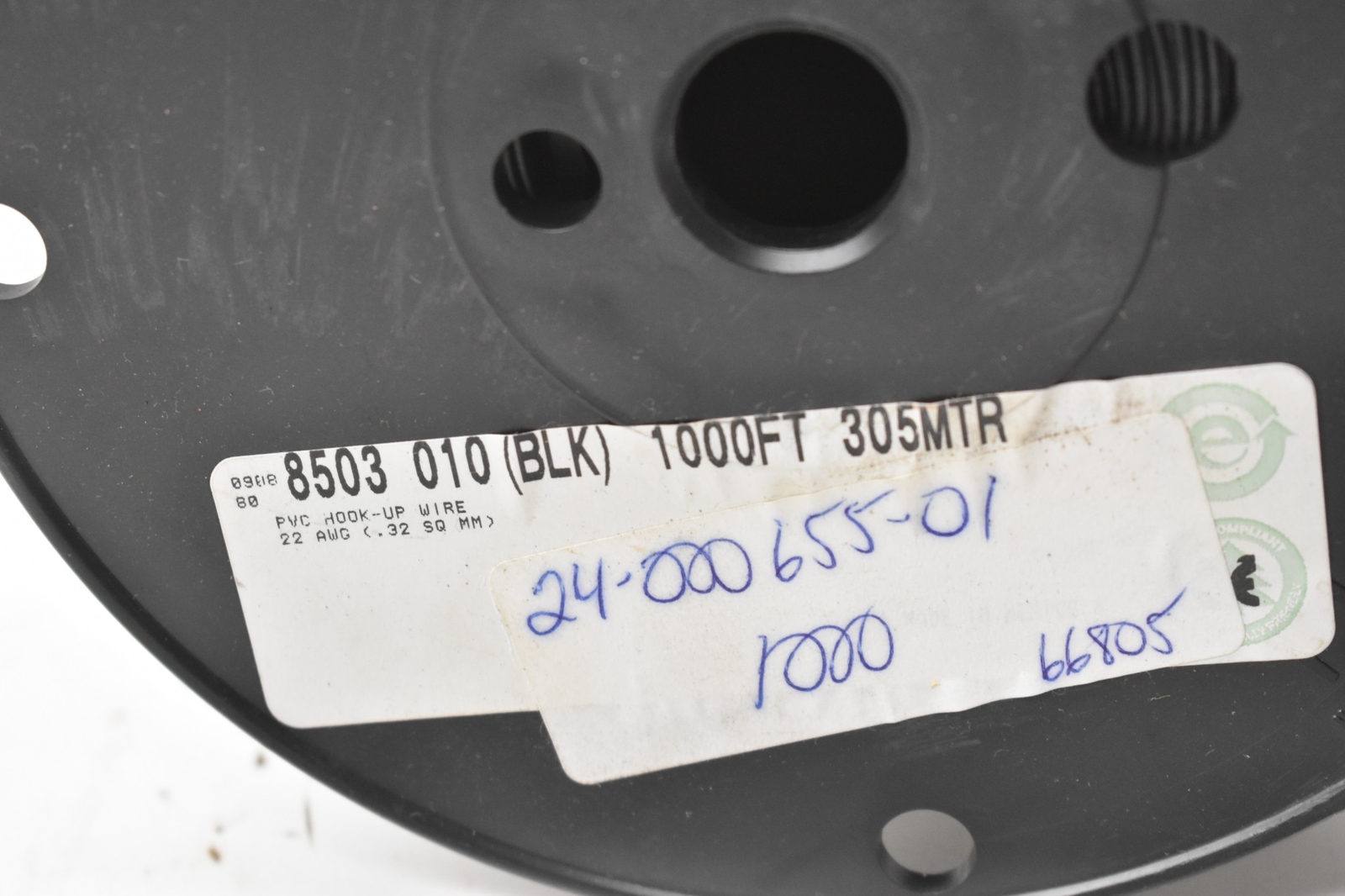 BELDEN 8503-010 BLACK PVC HOOK-UP WIRE 22 AWG. (LOT OF 100 FEET)