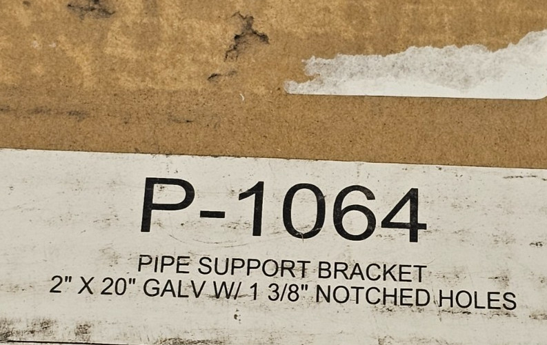 (QTY 10) SPECIALTY PRODUCTS P-1064 Pipe Support Bracket 2 x 20 Galv 1-3/8 Hole