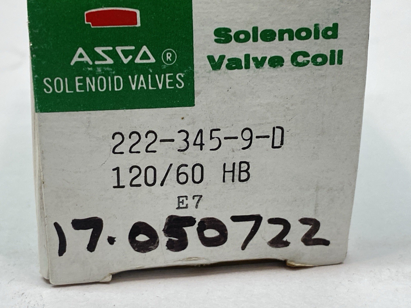 Asco 222-345-9-D Red Hat Solenoid Valve Coil 120/60 HB