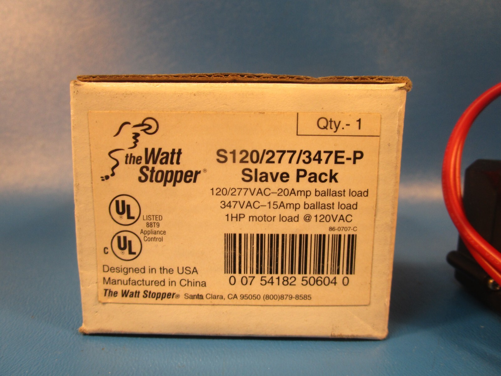 Watt Stopper S120/277/347E-P, Slave Pack, 120/277VAC-20Amp Ballast Load