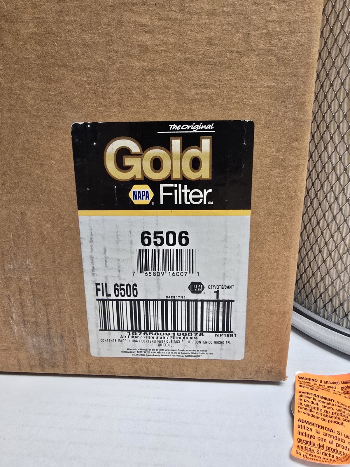 NOS NAPA Gold Air Filter 6506 FREE SHIPPING