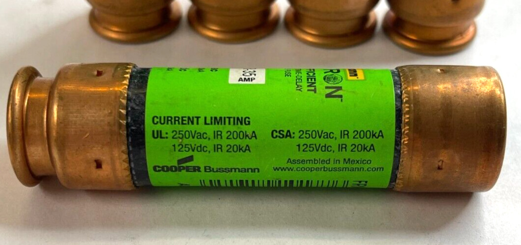 BUSSMANN FUSETRON FUSES CLASS RK5 SEREIS FRN-R TIME DELAY DUAL ELEMENT 35A