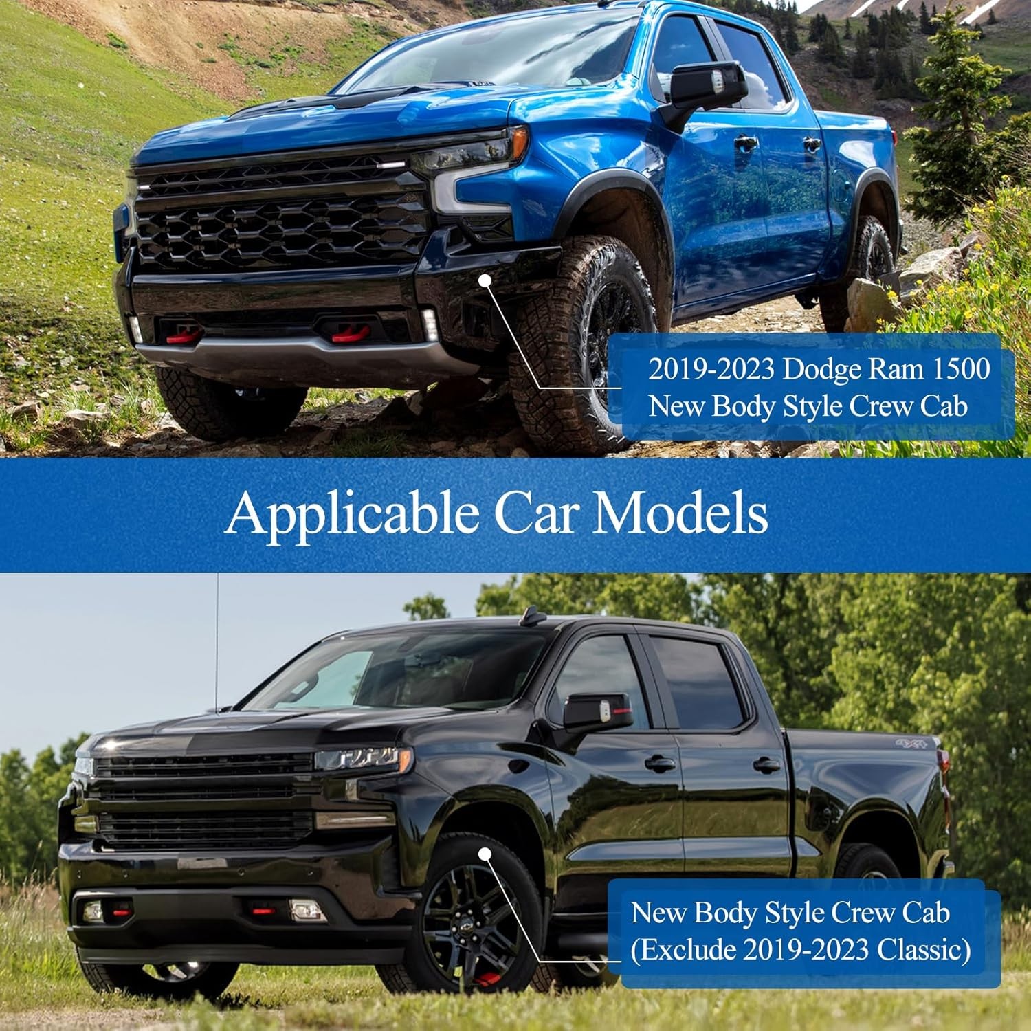 Garvee 6 in Running Boards, Side Steps for 2019-2024 Dodge Ram 1500 New Body