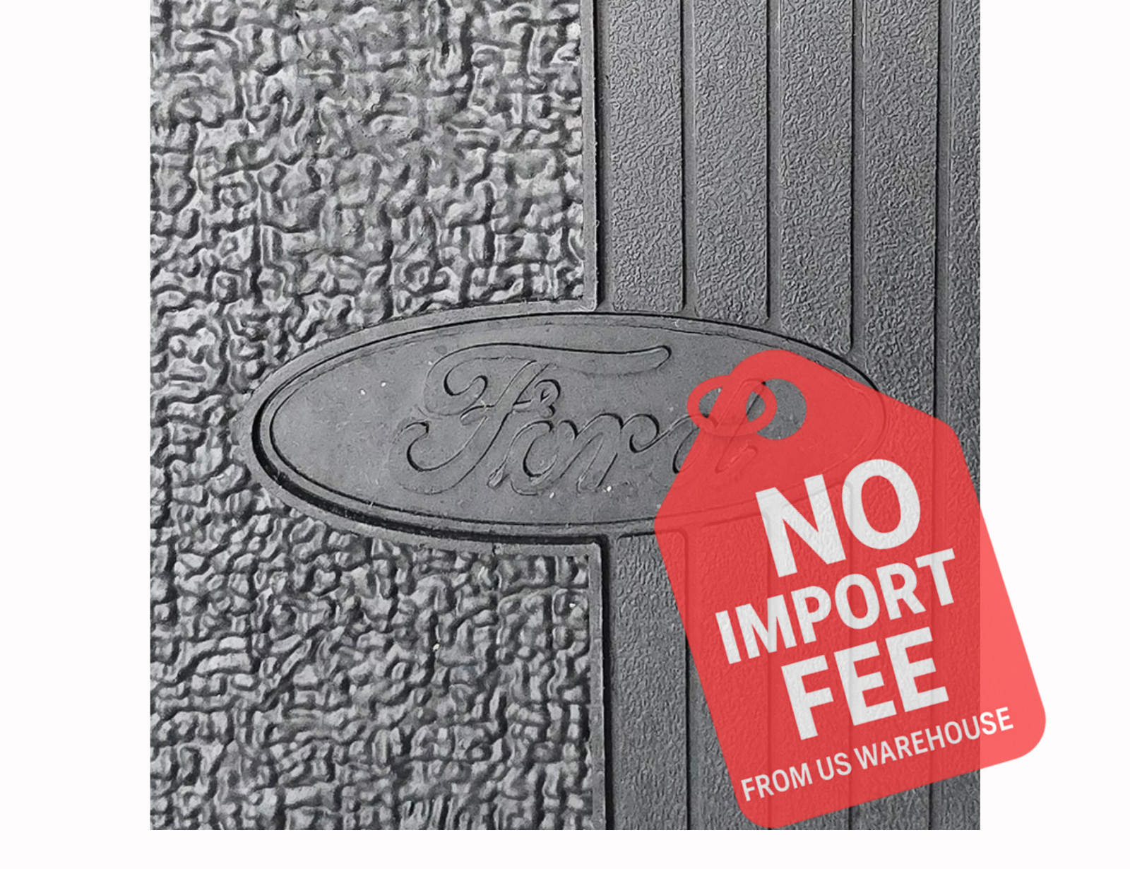 Black Rubber Front Floor Throw Mat w/ Fo𝔯d Oval 1965-96 Fo𝔯d Truck D8TZ8113086